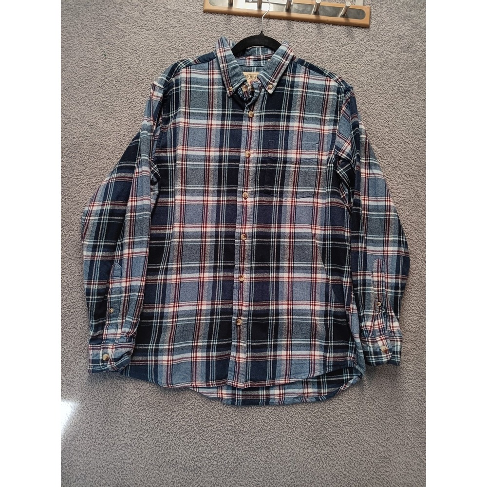 RedHead Brand Co Plaid Flannel Shirt Men M Cotton Button Up Casual